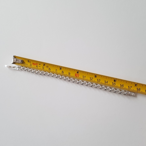 Cristal Silver Hearts Bracelet 7.5 " Inches Length - Picture 8 of 8